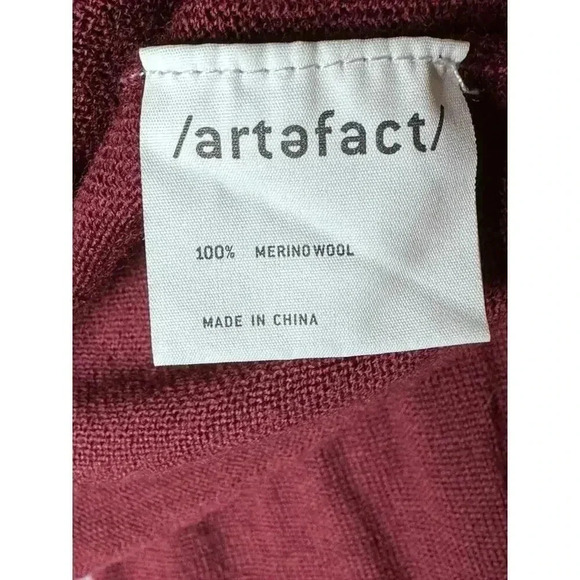 Artefact Men's Red Merino Wool Sweater Small Hole Comfortable - Large - Picture 4 of 7
